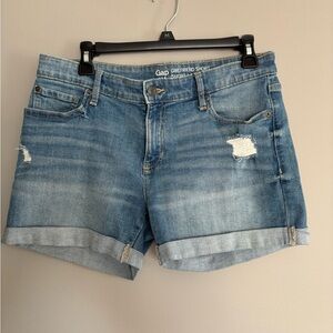 GAP Girlfriend Shorts Distressed Denim
